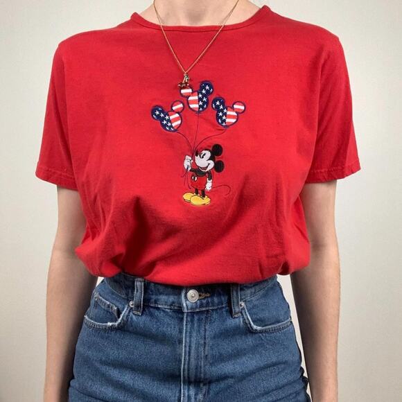 Y2K Disney's Mickey Mouse Red T-Shirt Top - Picture 2 of 12